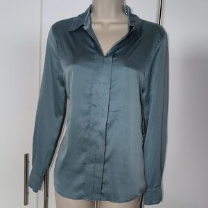 Allegra K Women's Blue Button Down Shirt